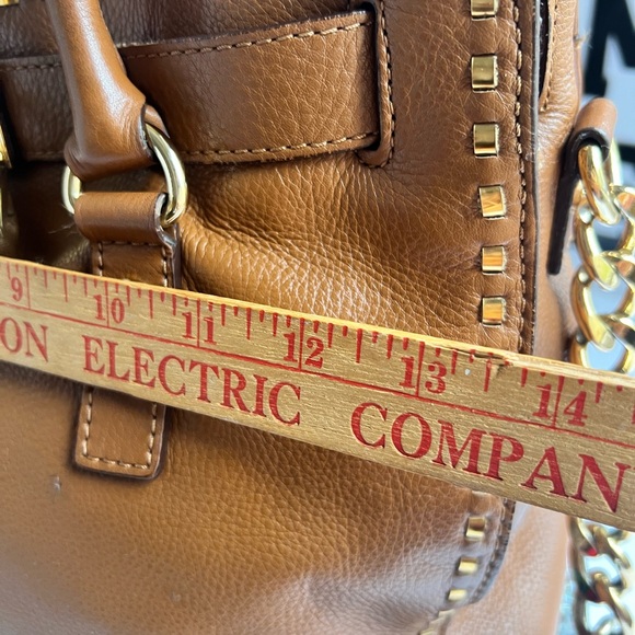 Michael Michael Kors Hamilton classic cognac Pebble Leather satchel Shoulder - Picture 12 of 14